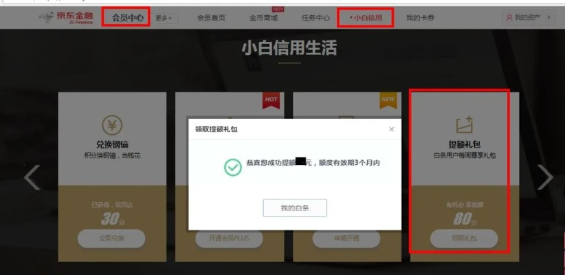 京东白条如何快速提升提现额度