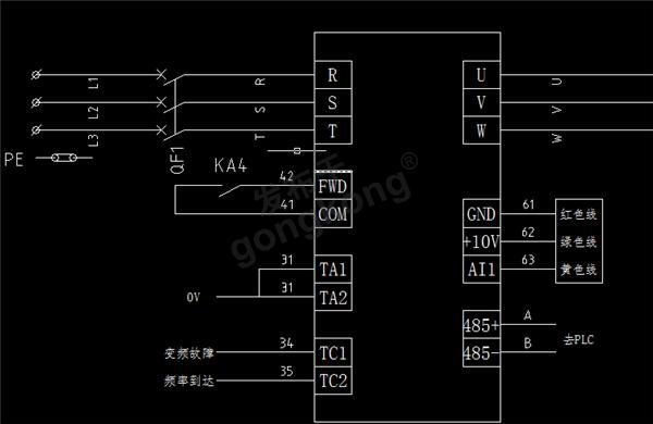 变频PLC恒压供水控制器接线图详解