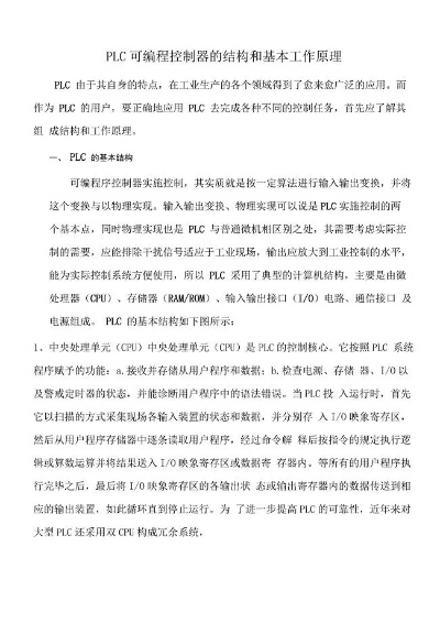 PLC控制器工作原理与问题解决策略